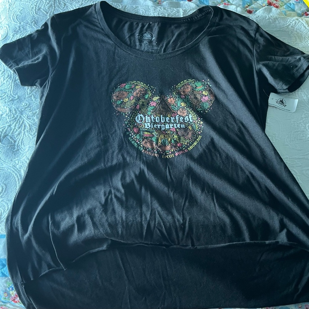 Disney Black Short Sleeve Tee with Classic Round Neckline